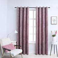 vidaXL Cortinas Opacas con Anillas 2 Piezas Terciopelo 140x245cm Color Azul oscuro,  Rosa antiguo,  Antracita y mas - details 1