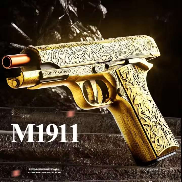 Pistola De Juguete M1911 Con Efecto De Tiro Continuo Y Retroceso Bala Suave Regalo De Cumpleaños Para Niños Y Adultos Masculinos Y Femeninos - 1