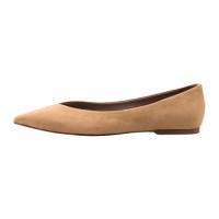 Zapatos Salón Pasarela Planos Con Puntera De Punta Para Mujer Color Camel Beige - details 1