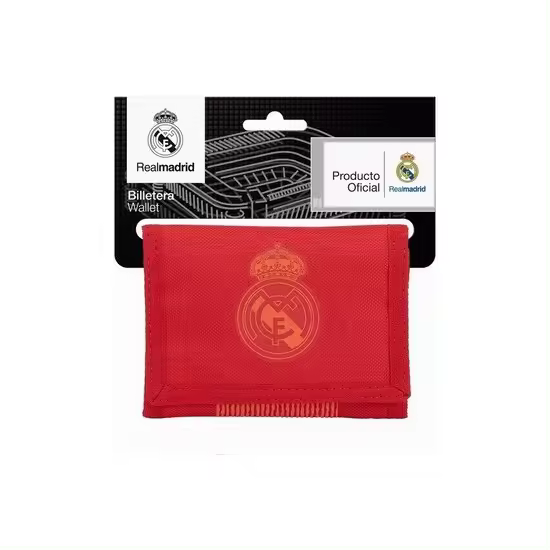 Safta - Cartera Real Madrid Diseño Único Licencia Oficial - Billetera Con Solapa de Velcro, Varios Compartimentos y Bolsillo Con Cremallera para Monedas - 1