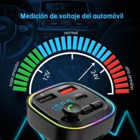 Transmisor FM Bluetooth 5,3, Adaptador inalámbrico Manos Libres para Coche, P4-QC3.0 Carga Rápida Reproductor MP3 Bluetooth inalámbrico, 2 USB + 1 Type C, Llamadas Manos Libres, Soporte USB y Tarjeta TF - details 1
