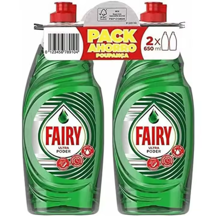 Fairy Ultra - PACK 6 Botellas x 650 ml - Fairy Ultra Poder Concentrado - Líquido Lavavajillas Fairy - PACK FAIRY AHORRO - 1