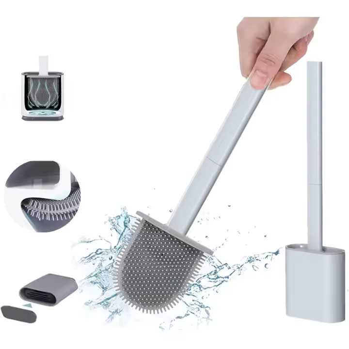 Soporte para inodoro de silicona y soporte para cepillo profundo, con base de filtro de agua - 1