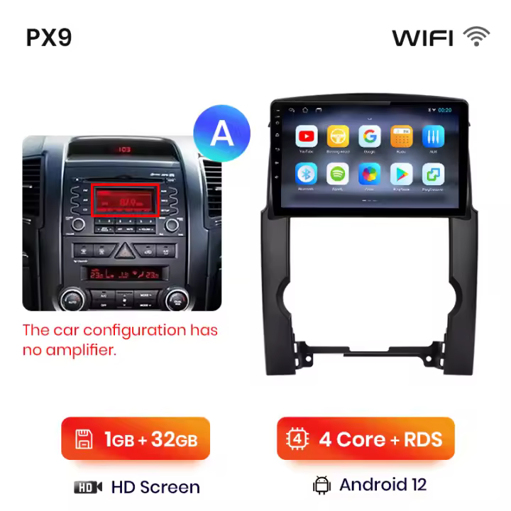 AWESAFE inalámbrico CarPlay Android Auto Radio para Kia Sorento 2009 2010 2011 2012 coche reproductor multimedia GPS 2 din autoradio volante controles RDS Bluetooth - 1