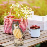 Pájaro espantapájaros Fake búho de Cuernos Repelente Jardín patio protector decoración insulina ornamento - details 1