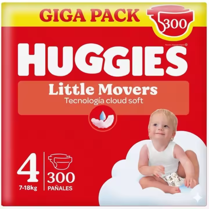 Huggies Little Movers - Ultra Comfort Pañales para Bebé, Tallas 3,4,5 y 6. Cintura Flexible, Elástica y Suave, Efecto Anti-Humedad, Mantiene al Bebé Seco hasta 12 horas, Comodidad para la piel 24/7, Diseños Disney. - 1