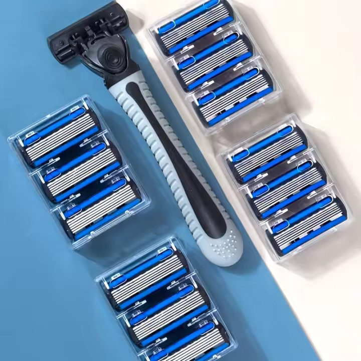 Afeitadora Manual De Acero Inoxidable Clásica Doble Corte 6 Capas Para Barba Y Bigote Antiguo Seguro Para Hombres - 1