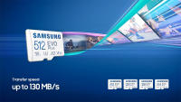 Tarjeta de Memoria Samsung EVO Plus 512GB Microsdxc U3 V30 Clase 10 130mbs con Adaptador - Almacenamiento Fiable Resistente Al Agua - 2021 - details 1