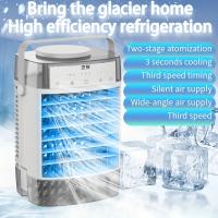 Condicionador de Aire Portátil, Mini Ventilador de 3 Velocidades con Enfriamiento por Evaporación, Control Remoto, Función Temporizador, Luz Nocturna de 7 Colores, 2 Modos de Rociado para Dormitorio, Oficina, Refrescante Personal - details 1