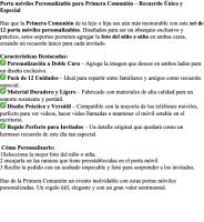 12 Portamóviles Personalizable a Doble Cara con Foto del Niño o Niña  Regalo Ideal para Invitados de Primera Comunión  Set de 12 Unidades  Diseño Exclusivo y Duradero para Recuerdos Especiales, regalo ideal primera comunion, con la garantia de arguval - details 0