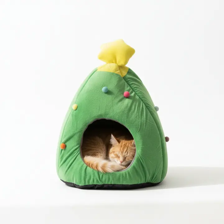 COTTECOTA-Cama Cueva para Mascotas tipo iglú, suave y acolchada, ideal para gatos y perros. Refugio cálido, cómodo y seguro, diseño decorativo para interior. Perfecta para dormir, relajarse y reducir el estrés. - 1