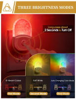 Luz Nocturna Cambio De Color Que Se Entraña En La Pared Para Niños Con Sensor De Atardecer a Medianoche Para Decoración De Baño Regalo - details 4