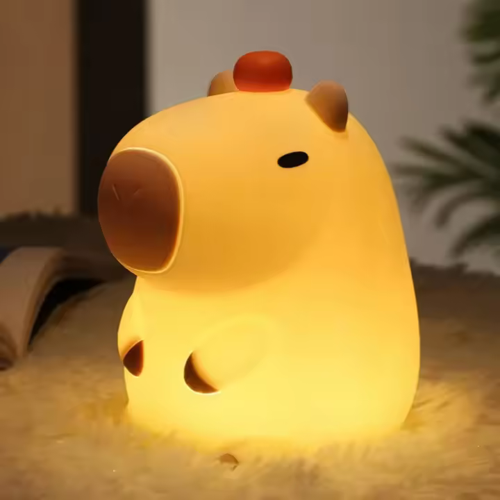 Luz Nocturna, Silicona Lampara Bebe Noche Recargable, Luz Quitamiedos Infantil con Función de Atenuación Táctil, Luz Nocturna - 1