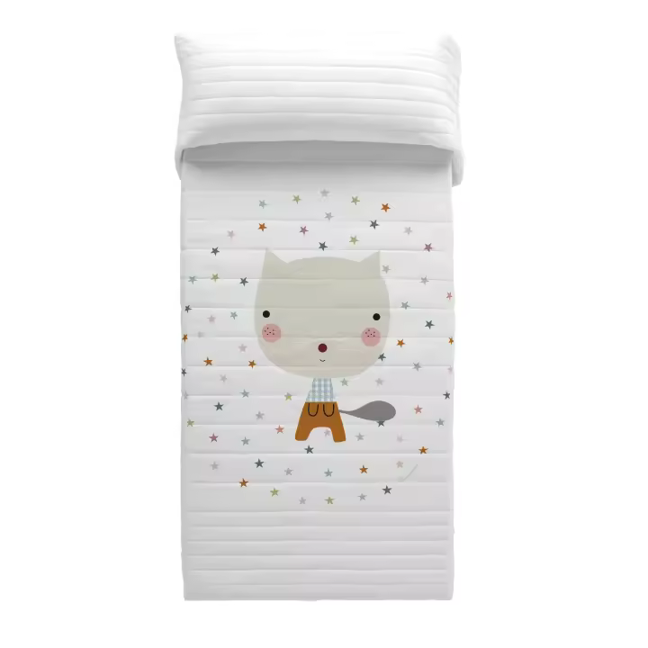 COLCHA BOUTI REVERSIBLE INFANTIL 100% ALGODÓN REGALAME A HACIENDO EL INDIO FABRICADO EN ESPAÑA - 1
