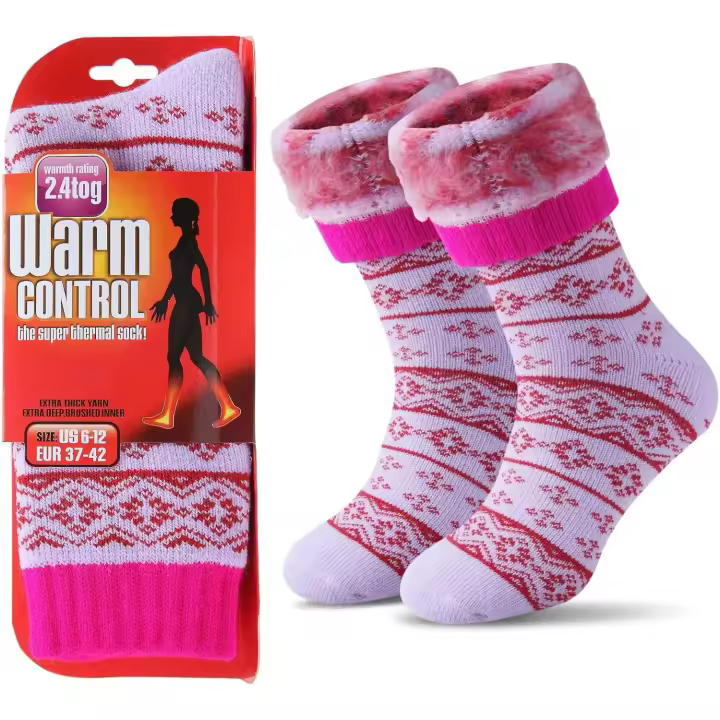 Térmicos de Invierno Calcetines de Lana Super Calor Gruesa Calentar Suave Cómodo Calcetines de Mujer Hombre - 1
