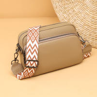 Bolso cruzado de piel auténtica para mujer, bandolera de diseñador de lujo, Color sólido, 100%, 2023 - details 1