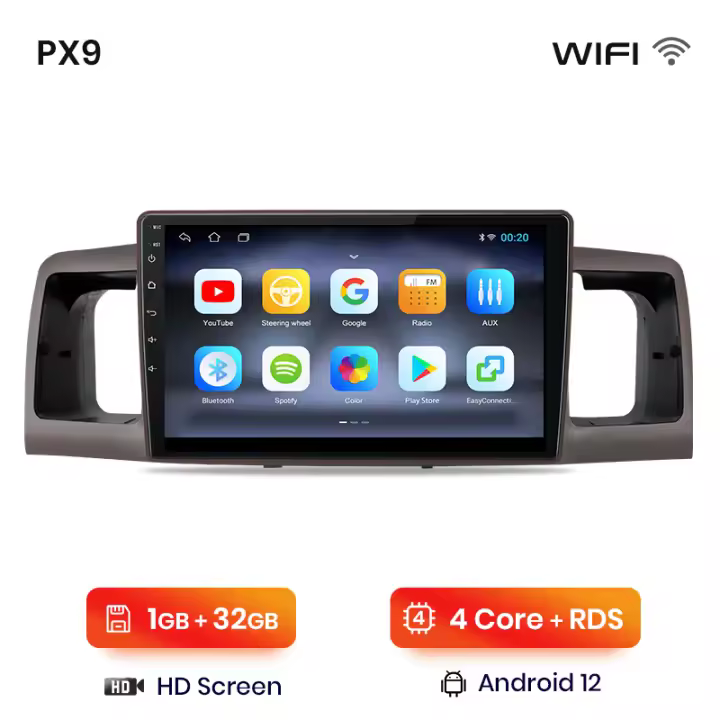 AWESAFE inalámbrico CarPlay Android Auto Radio para Toyota Corolla E130 E120 2000 2001 2002 2003 2004 coche reproductor multimedia GPS 2 din autoradio volante controles RDS Bluetooth - 1