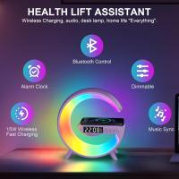 Reloj despertador Sunrise con altavoz Bluetooth,cargador inalámbrico, cambio de color RGB,lámpara de atmósfera para dormitorio - details 1