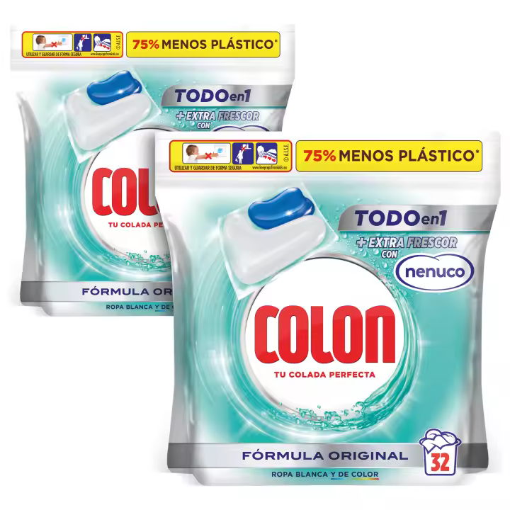 Colon Nenuco Detergente para la lavadora - 64 cápsulas (2x32 cápsulas) - 1