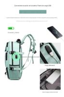 Mochipa de viaje MoChila de Transporte unisex con capacidad para computadora portátil de 18 "MoChila convertible impermeable con compartimento para zapatos (Verde) - details 1