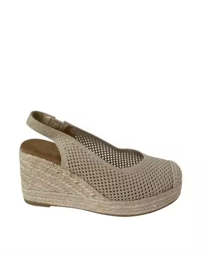 Buonarotti sandalia con cuña de esparto de 8 cm . Sandalia estilo salon ideal eventos - 1