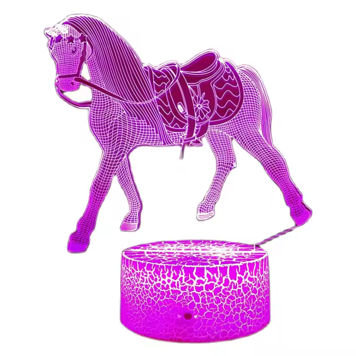 Lámpara Nocturna De Caballo Para Habitación De Niños 3D 16 Colores Cambiantes Con Control Remoto Juguetes Regalos De Navidad Y Cumpleaños Para Niños Y Niñas - 1