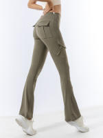 Pantalones De Yoga Para Mujer Con Multípocket Fitness Estilo De Moda Cintura Elástica Terciopelo De Pêche Terciopelo De Pêche Estirable Terciopelo De Pêche Terciopelo De Pêche Ajustado Para Primavera - details 2