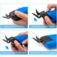 Tijeras Eléctricas Sin Cable Para Costura Y Cortado De Cuero Tela Algodón Batería 3.6V Herramienta De Tailoring Doble Hoja - details 7