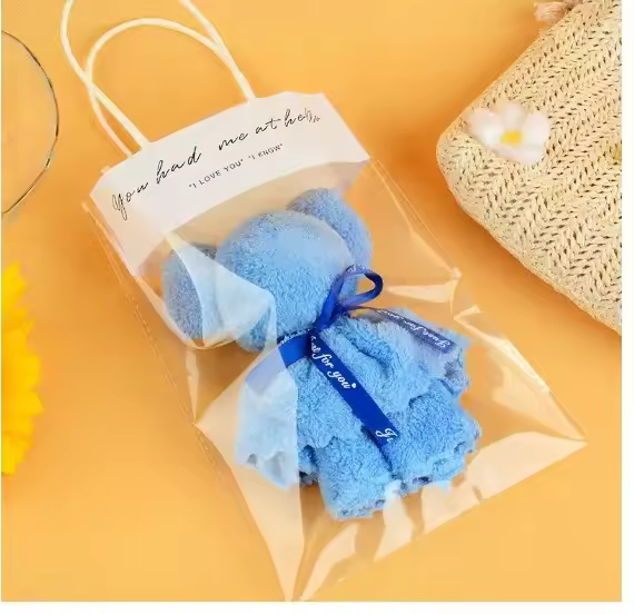 Toalla De Mano En Forma De Oso Fluffy Coral Regalo Creativo Para Boda Cumpleaños Y Día De Los Niños Toalla De Algodón Y Poliéster - 1