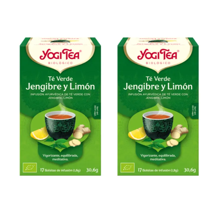 Té Verde Jengibre y Limón | Packs 2 | Para despertarse | 17 bolsitas de infusión | YogiTea - 1