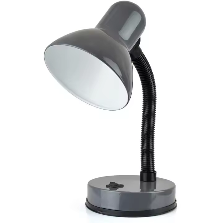 Lámpara de escritorio flexible clásica de 35 W con cuello flexible versátil - Interruptor de encendido/apagado integrado - Altura aproximada de 34 cm - L958GR - Gris antracita - 1