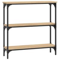 vidaXL Mesa consola madera de ingeniería 75x22,5x75 cm Negro, Roble Sonoma, Roble ahumado Mesa de sofá Mesa de Entrada para Salón Consola de Entrada Mueble Recibidor Mesita Mesa auxiliar Salon - details 0