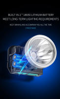 Linterna Frontal LED Inteligente Recargable Con Sensor 500LM 2*18650 Batería Fuente De Alimentación 60° Ángulo De Haz Impermeable Para Camping Y Pesca - details 11
