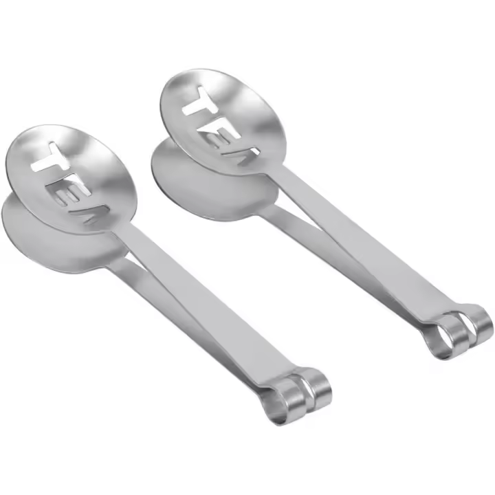 Pinzas para bolsas de té de acero inoxidable, 3 uds., herramienta para exprimir bolsas de té, accesorio para té de cocina, 12cm - 1