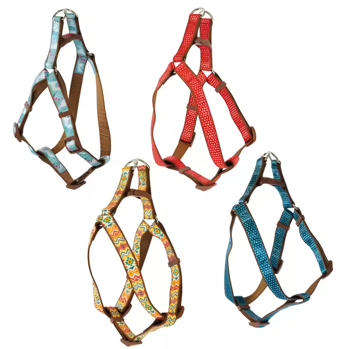 Ibañez Arneses Nylon Estampados DOTS ROJO S para Perros - Anillas Metálicas Cromadas - 1