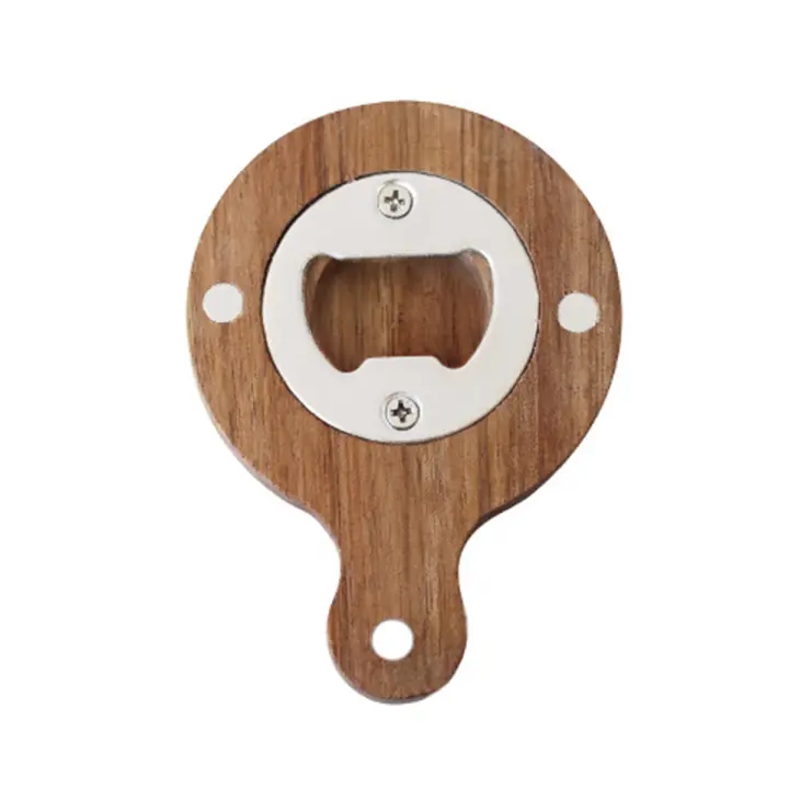 Abrepuertas Magnético De Madera De Acacia Leeseph Personalizable Creativo Para Favor De Boda Cervecería Barra Eco-amigable - 1
