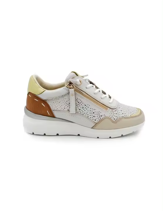 Deportiva Carmela 1622874 Hielo/Amarillo/Cuero Mujer. - 1