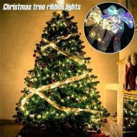 Decoración De Árbol De Navidad Con Cintas Y Luces LED Ornamento Xmas Arboles De Navidad Con Luces Fairy Strings Lights - details 6
