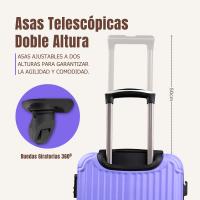 Maleta Avión Equipaje de Mano Viaje Cabina Trolley ABS Rígida 4 Ruedas Maleta de cabina rigida con asa telescopica 55x35x20CM - details 6