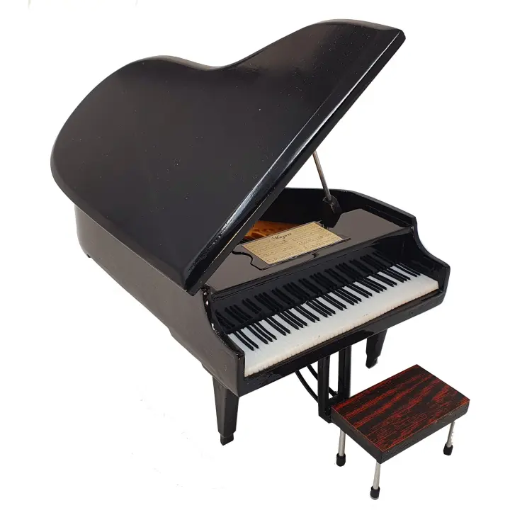 Rockstar Music Miniatura Piano Acústico MLI MIN-0139 muy elegante a Escala Madera maciza y fabricado a mano, con Banqueta - 1