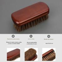 Cepillo de pelo de caballo para Interior de coche, cepillo de limpieza de detalles de asiento de cuero, no daña los muebles de - details 4