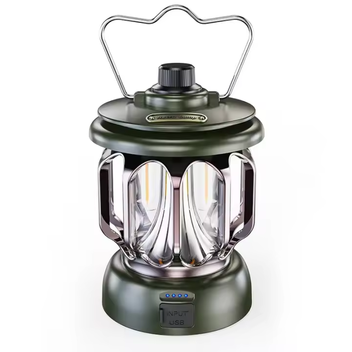 Linterna Portátil Recargable USB Retro Para Camping Luz De Tent Acuñada Impermeable LED Con Iluminación Dimmable Sin Etapas Para Exterior Y Emergencias - 1