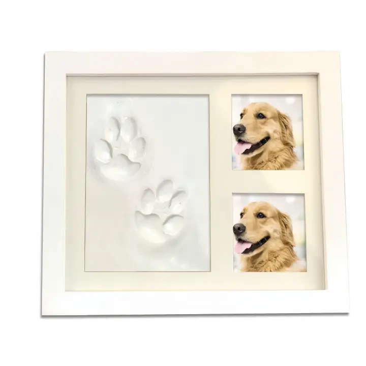 Huella de Patas para Mascotas - Kit de Impresión DIY para Perros y Gatos, Marco Conmemorativo con Huella para Recuerdo - 1