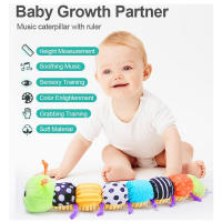 Caterpillar Musical Para Bebés Juguete Sensorial De Tela Multicolor Con Diseño De Regla Campanas Y Rattles Juguetes Suaves - details 0