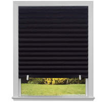 Cortina De Ventana No Tejida Con Pliegues Autoadhesiva Medio Blackout Para Escritorio Y Balcón Sin Cordones Filtración De Luz Cortina Clásica De Poliéster Algodón - details 7