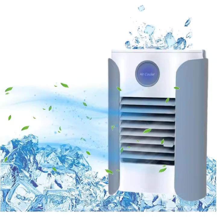 Climatizador Portatil Con Función De Altavoz Bluetooth,USB Aire Acondicionado Movil Silencioso Con Asa,Depósito De Agua De 350ml Climatizador Aire Acondicionado Portatil Oficina En Casa - 1