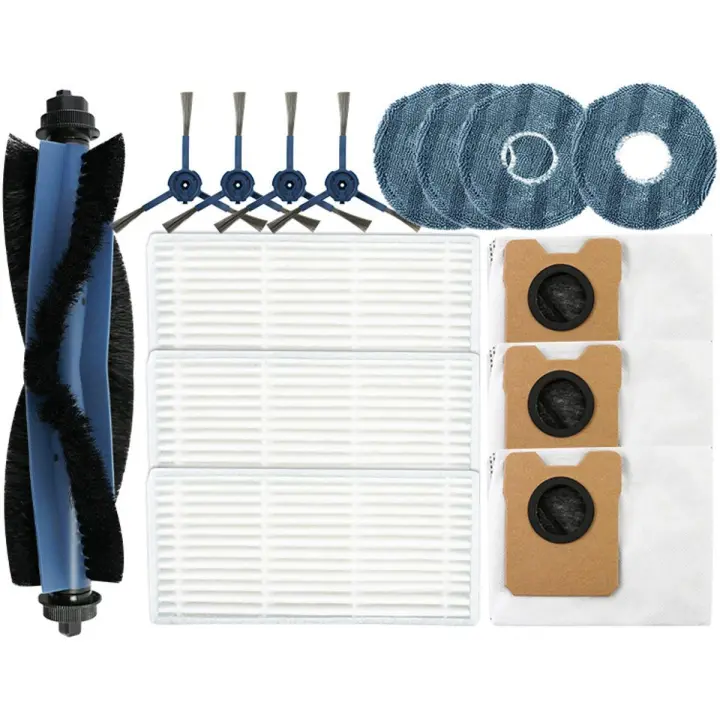 Kit de mantenimiento para aspiradora robot - 15 piezas - Kit de mantenimiento compatible con la aspiradora robot Eufy OMNI C20 - 15 piezas - Incluye filtros HEPA, cepillos laterales, cepillo giratorio, paños de limpieza y bolsas para el polvo - Kit de rep - 1