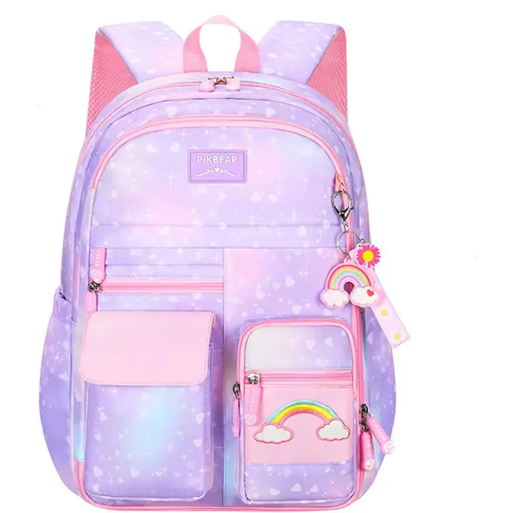 Mochipa para Puerta de refrigerador Kawaii para Niñas, Bolso Escolar with gradient de Arcoíris (púrpura) - 1