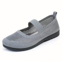 Zapatos Planos Para Mujer Slip on Plegables Con Punta Cuadrada Y Salida Hollow Fashion Casual Para Madres Zapatos Vulcánicos De Tela Algodón - details 16
