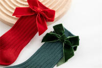 Calcetines De Navidad Para Bebés Niñas Calcetines Largos De Rodilla Con Gran Borla Para Otoño Invierno Algodón Suave Rojos Para Recién Nacidos De 0-5 Años - details 2